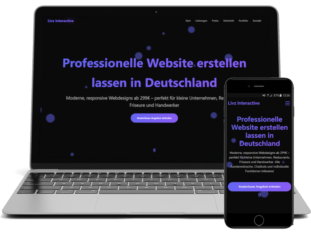 Professionelle Website auf Laptop und Smartphone